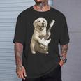 面白いtシャツ ゴールデンレトリバー 犬 ギター イヌ メンズ グッズ かわいい おもしろ 面白い 服 ネタ Tシャツ 彼への贈り物