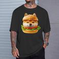 面白いtシャツ 柴犬 犬 イヌ ハンバーガー メンズ 犬好き グッズ かわいい おもしろ 面白い 服 ネタ 長袖tシャツ Tシャツ 彼への贈り物