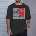 面白いtシャツ 馬tシャツ 競馬 馬 レース 乗馬 ジョッキー メンズ おもしろ 面白い グッズ ネタ 男性用 レトロ 長袖tシャツ Tシャツ 彼への贈り物