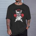 面白いフレンチブルドッグ ボクシング愛好家 ペット 犬 ボクシンググローブ Tシャツ 彼への贈り物