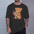 面白い花のテディベアコスチューム。 Tシャツ 彼への贈り物