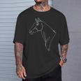 馬、ラインアート Tシャツ 彼への贈り物