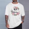 101歳＆ファビュラスフラワーパーティー 101歳の誕生日おめでとう 長袖tシャツ Tシャツ 彼への贈り物