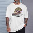 Adorable Hedgehog Book Nerd Tee Shirt T-Shirt Gifts for Him