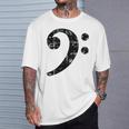 Bass Clef ビンテージブラック左 ベースプレイヤー 長袖tシャツ Tシャツ 彼への贈り物