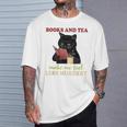 Cat Books And Tea Make Me Feel Less Murdery Quote T-Shirt Gifts for Him