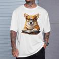 Cute Dog Corgi Reading Book T-Shirt Gifts for Him