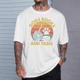 Dogs Books And Yarn Crocheting Retro T-Shirt Gifts for Him