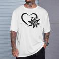 Edelweiss フラワーマウンテン Edelweiß フラワーハート Edelweiß 長袖tシャツ Tシャツ 彼への贈り物