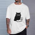 First Of All I’m A Delight Cute Cat Books Coffee Humor T-Shirt Gifts for Him