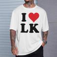 I Heart Lk Initials I Love LK First And Last Name L K Tシャツ 彼への贈り物