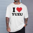 I Heart ゆず ファーストネーム I Love パーソナライズ Tシャツ 彼への贈り物