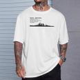 Hms レナウン イギリス巡洋戦艦のシルエットのインフォ グラフィック Tシャツ 彼への贈り物