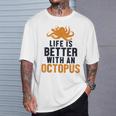 Life Is Better With An Octopus Cephalopoda 蛸 Tシャツ 彼への贈り物