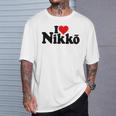 I Love Heart Nikko Japan 栃木県 Tシャツ 彼への贈り物