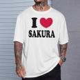 I Loveakura 桜が大好き Tシャツ 彼への贈り物