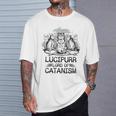 Lucipurr 黒猫 魔法 悪魔 猫 ルシファー オカルティズム Tシャツ 彼への贈り物