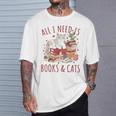 All I Need Is Books And Cats Valentines Day Reading Bookworm T-Shirt Gifts for Him