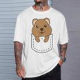 Quokka In Pocket かわいいクオッカ 胸ポケットクオッカ Tシャツ 彼への贈り物