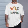 Wild About Reading Library Day Reading Books And Bookworm T-Shirt Gifts for Him