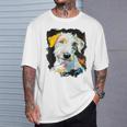 アイリッシュウルフハウンド 犬 モチーフ ペット 青い目 アイリッシュウルフハウンド Tシャツ 彼への贈り物
