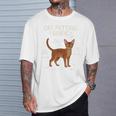 アビシニアン猫ふれあいガイド 面白い猫好き Tシャツ 彼への贈り物