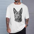 オーストラリアンケルピードッグモチーフペットアート オーストラリアンケルピー Tシャツ 彼への贈り物