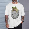 カエルの胸ポケット。 Tシャツ 彼への贈り物