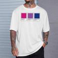 カラーパレット バイセクシャルプライド バイセクシャルフラッグ バイセクシャルカラー Cu Tシャツ 彼への贈り物