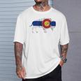 コロラド州旗バッファローtシャツ 美しいネイティブコロラドtシャツ Tシャツ 彼への贈り物
