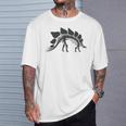 ステゴサウルス スケルトン ステゴサウルス 恐竜 Tシャツ 彼への贈り物