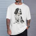 スプリンガー スパニエル 犬 モチーフ ペット 作品 スプリンガー スパニエル Tシャツ 彼への贈り物