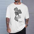 タイのマンダラ、タイの地図、象のマンダラ タイ Tシャツ 彼への贈り物