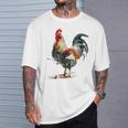 ニワトリ 動物 カラフル 動物園 絵画 イラスト ニワトリ Tシャツ 彼への贈り物