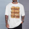 ハンバーガーデイパック ハンバーガー 6パック 腹筋 フェイク腹筋ジム Tシャツ 彼への贈り物