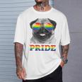 パグ ゲイプライド Lgbt レインボーフラッグ サングラス Lgbtq ギフト 犬 Tシャツ 彼への贈り物