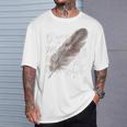 ヒップホップ ヴィンテージ エッジの効いた Y2k バックプリント ストリートウェア フェザー Tシャツ 彼への贈り物