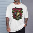 ファニー・ブレット、マイ・バレンタイン・スカル・ローゼズ、レッド・ブラッド・ホラー Tシャツ 彼への贈り物