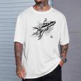 ブルーインパルス 墨絵 ホワイト Tシャツ 彼への贈り物