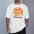 ホットケーキ パンケーキ Pancakes バター はちみつ イラスト 喫茶店 洋菓子 レトロ 水彩 綺麗 かわいい Tシャツ 彼への贈り物