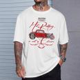 ホットロッド ホットロッド ハイボーイ T-バケツ ロッカリー 1930年代 ピンストライプ Tシャツ 彼への贈り物
