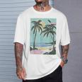 ヤシの木 ヤシの木 ビーチ 海 太陽 休暇 休暇 夏 Tシャツ 彼への贈り物
