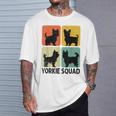 レトロ シルホーエット ヨーキー スクワッド ヨークシャーテリア ヨーキー 犬 Tシャツ 彼への贈り物