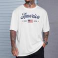 ヴィンテージ アメリカ国旗 Usa 4Th Of July American Flag Patriotic Tシャツ 彼への贈り物
