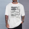 ヴィンテージ クジラ イラスト 生物学 科学 海 Tシャツ 彼への贈り物