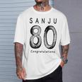 傘寿 80歳anju 80 Birthday お祝い シンプル 人気 Tシャツ 彼への贈り物