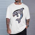 太平洋北西部シャチクジラ ネイティブアメリカン インディアンアート Tシャツ 彼への贈り物