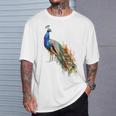 孔雀 動物 カラフル モチーフ 抽象画 孔雀 Tシャツ 彼への贈り物