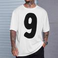 数字 9 太字 ブラック Tシャツ 彼への贈り物