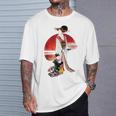 日本の伝統美術、華麗な芸者、浮世絵風 Tシャツ 彼への贈り物